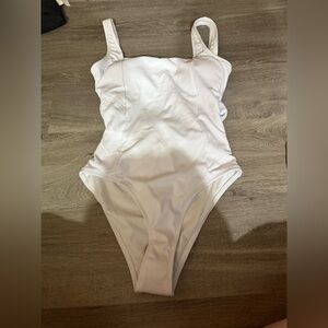 White Ribbed Swimsuit